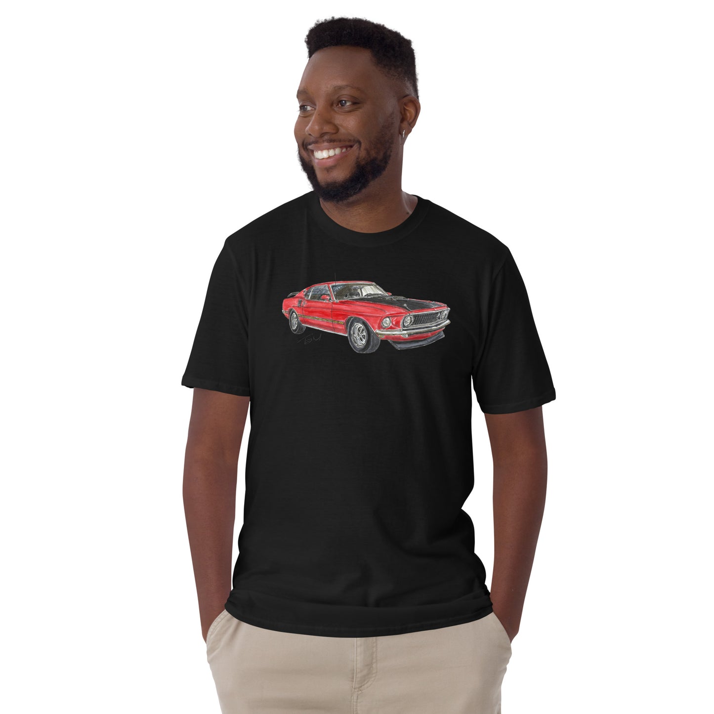 1969 M Mach 1 Red Gildan Softstyle T-Shirt