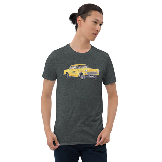 1955 Chevy Gasser – "Kenny’s Speed Shop" Softstyle T-Shirt