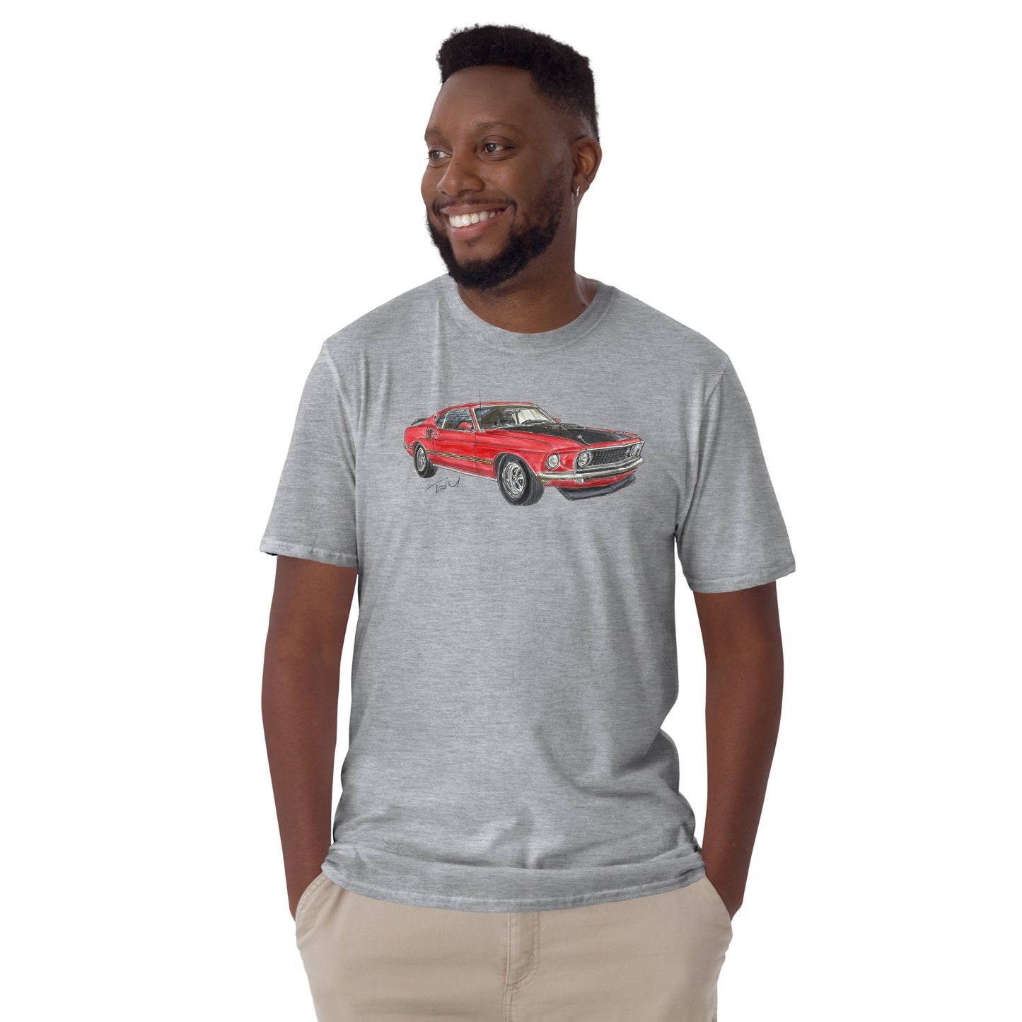 1969 M Mach 1 Red Gildan Softstyle T-Shirt