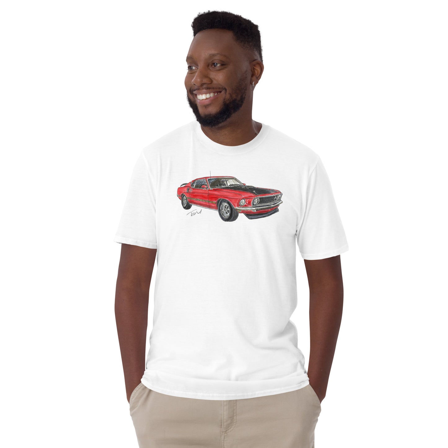 1969 M Mach 1 Red Gildan Softstyle T-Shirt