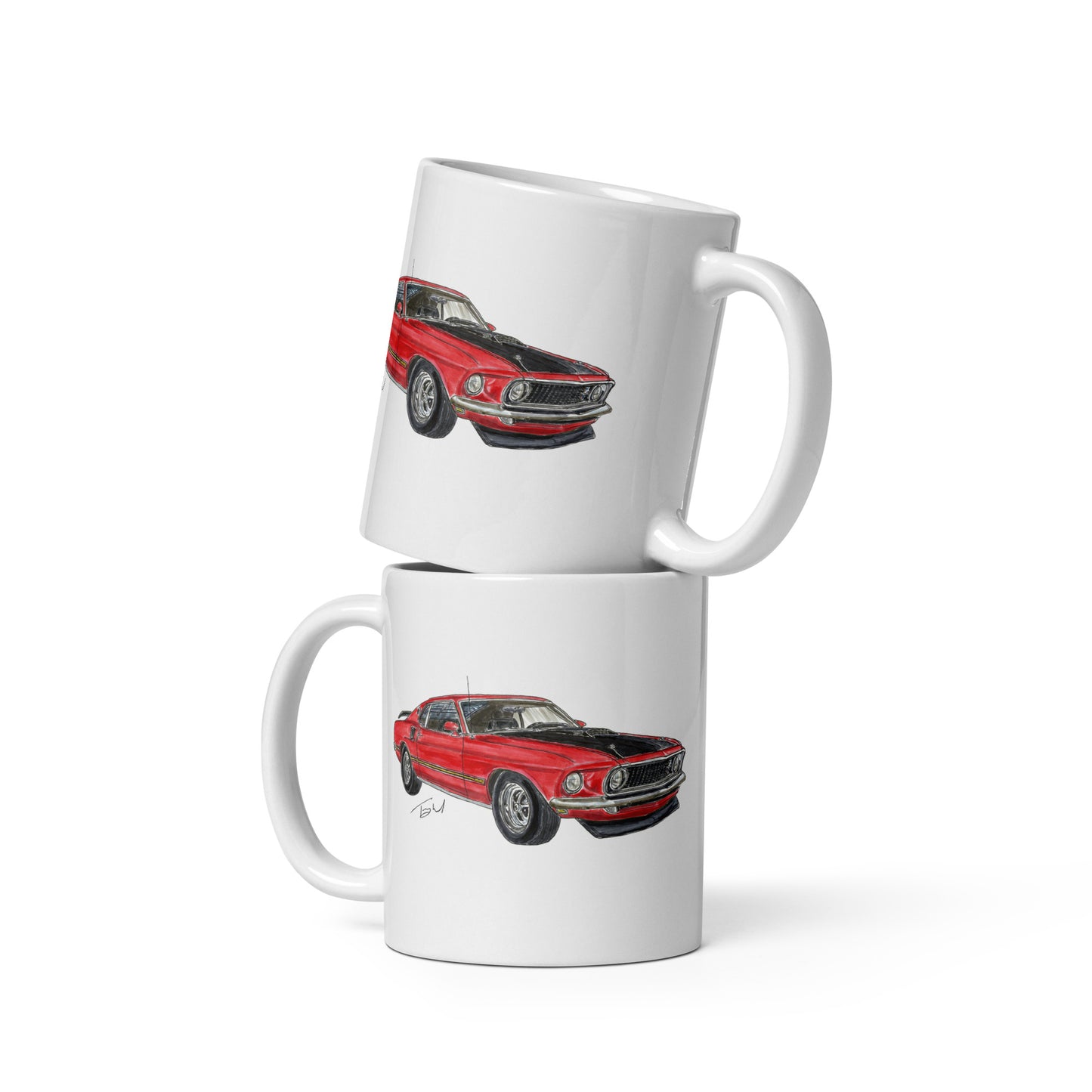 1969 M Mach 1 Red White glossy mug