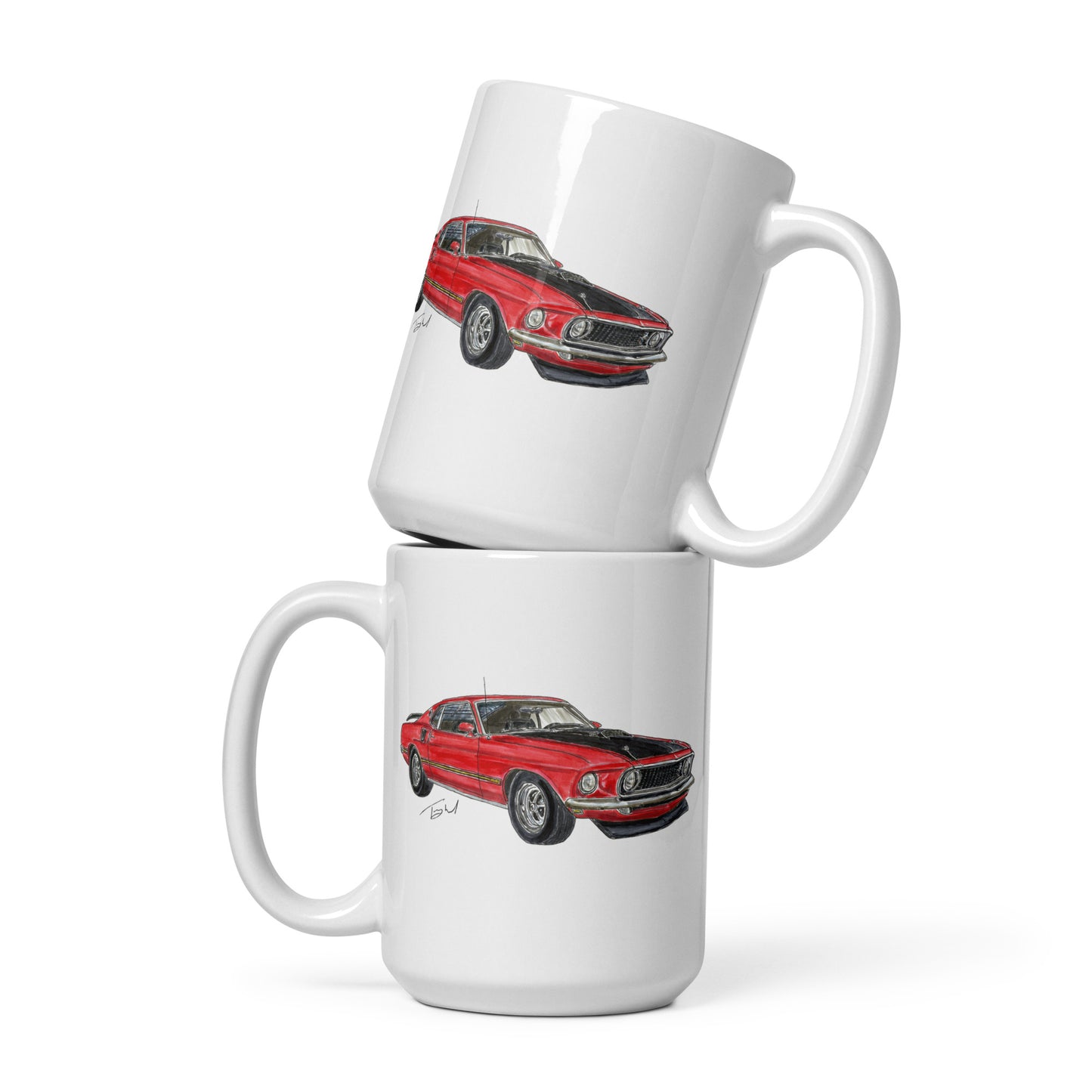 1969 M Mach 1 Red White glossy mug