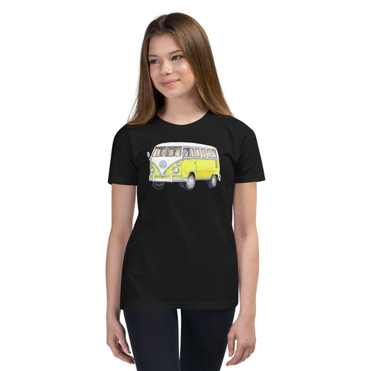 1967 Type 2 Split Window Yellow/White Youth Short Sleeve T-Shirt