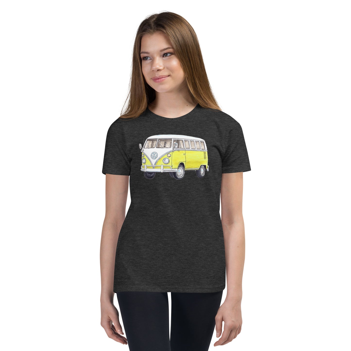 1967 Type 2 Split Window Yellow/White Youth Short Sleeve T-Shirt