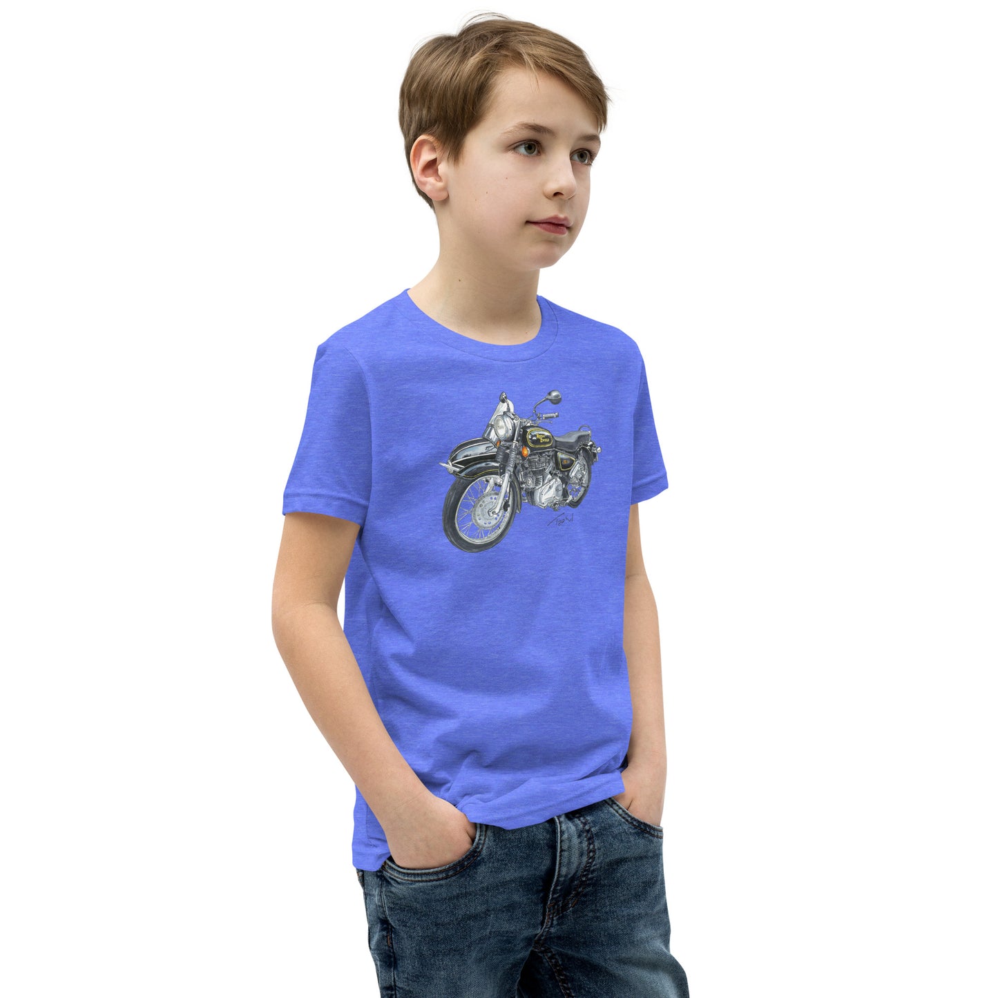 British Royal Enfield Motorcycle SC Youth Short Sleeve T-Shirt