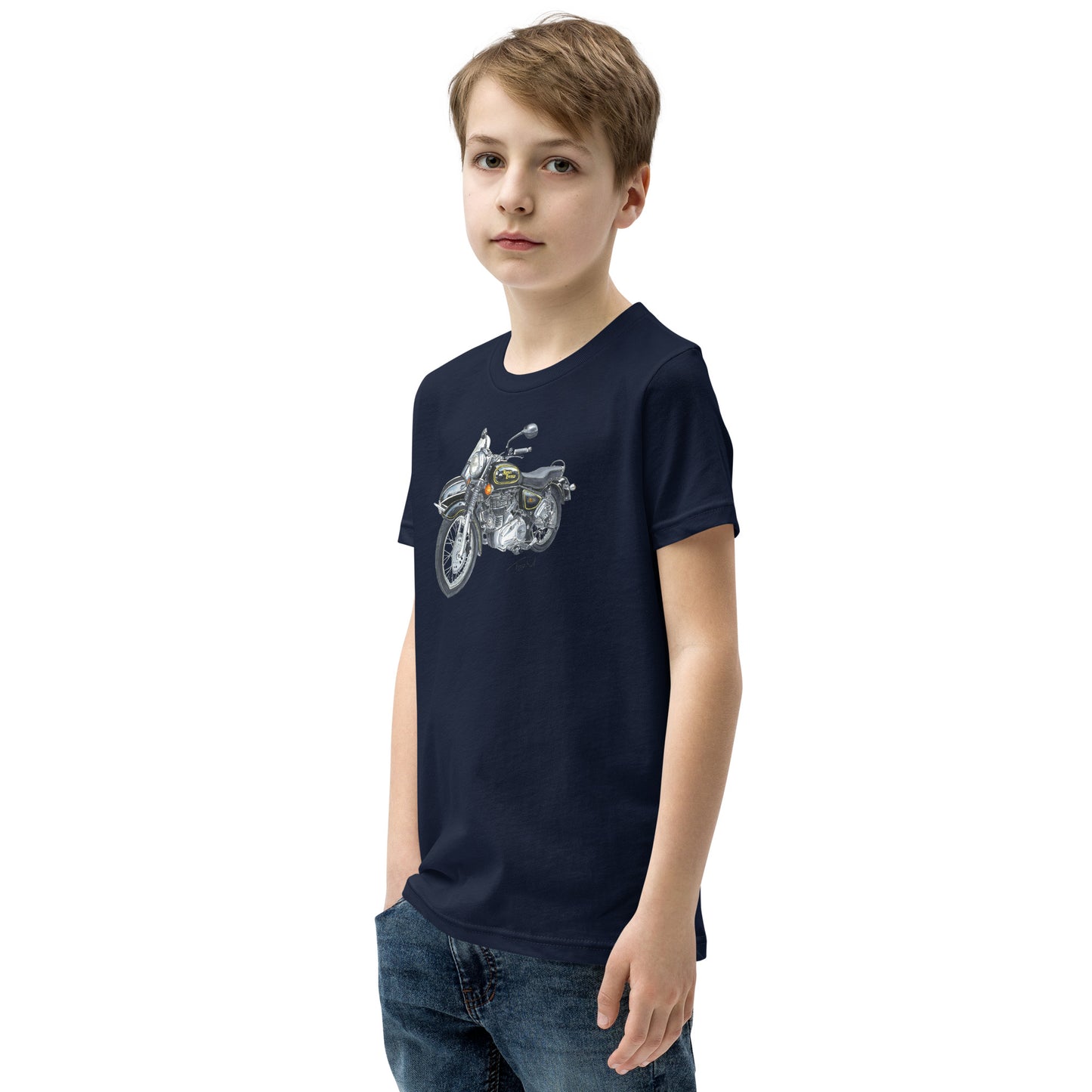 British Royal Enfield Motorcycle SC Youth Short Sleeve T-Shirt