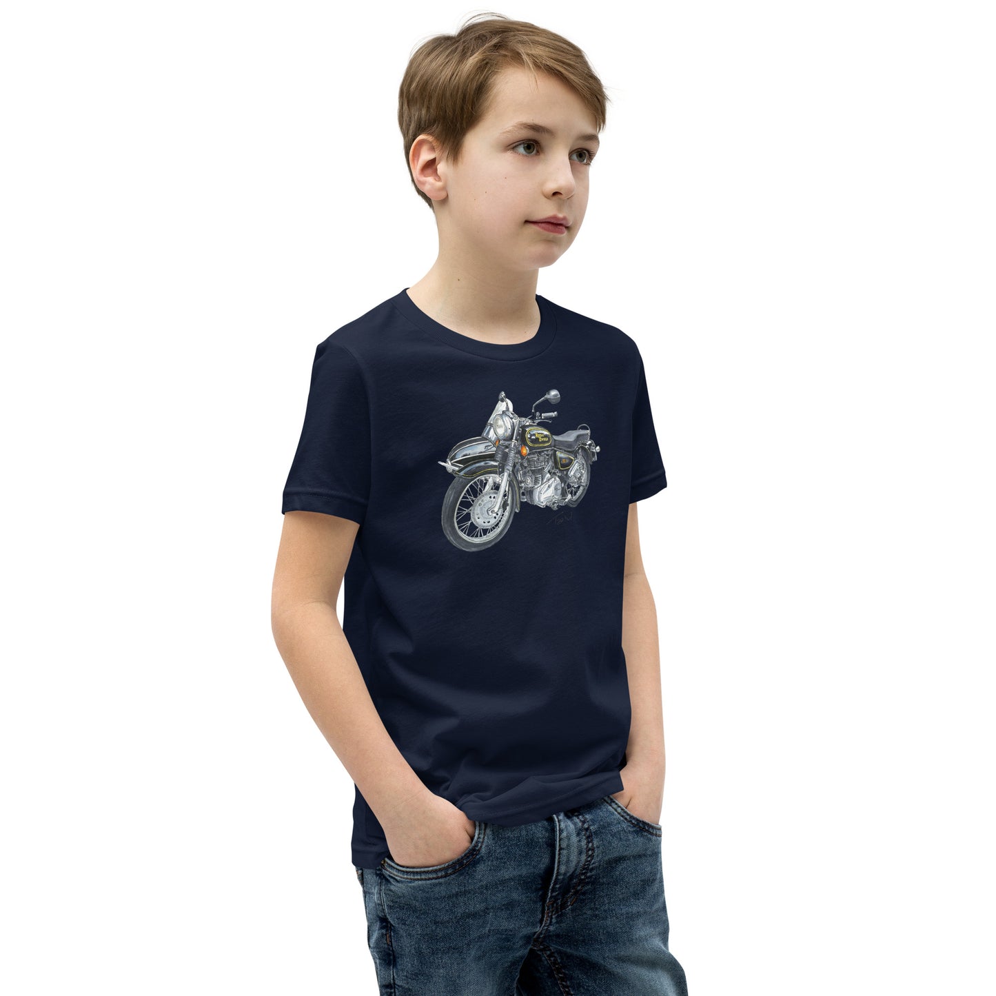 British Royal Enfield Motorcycle SC Youth Short Sleeve T-Shirt