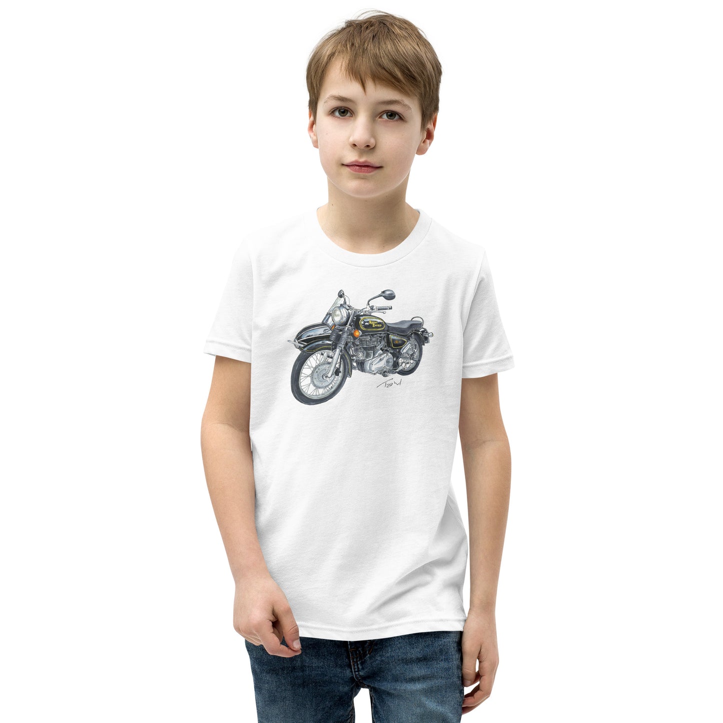 British Royal Enfield Motorcycle SC Youth Short Sleeve T-Shirt