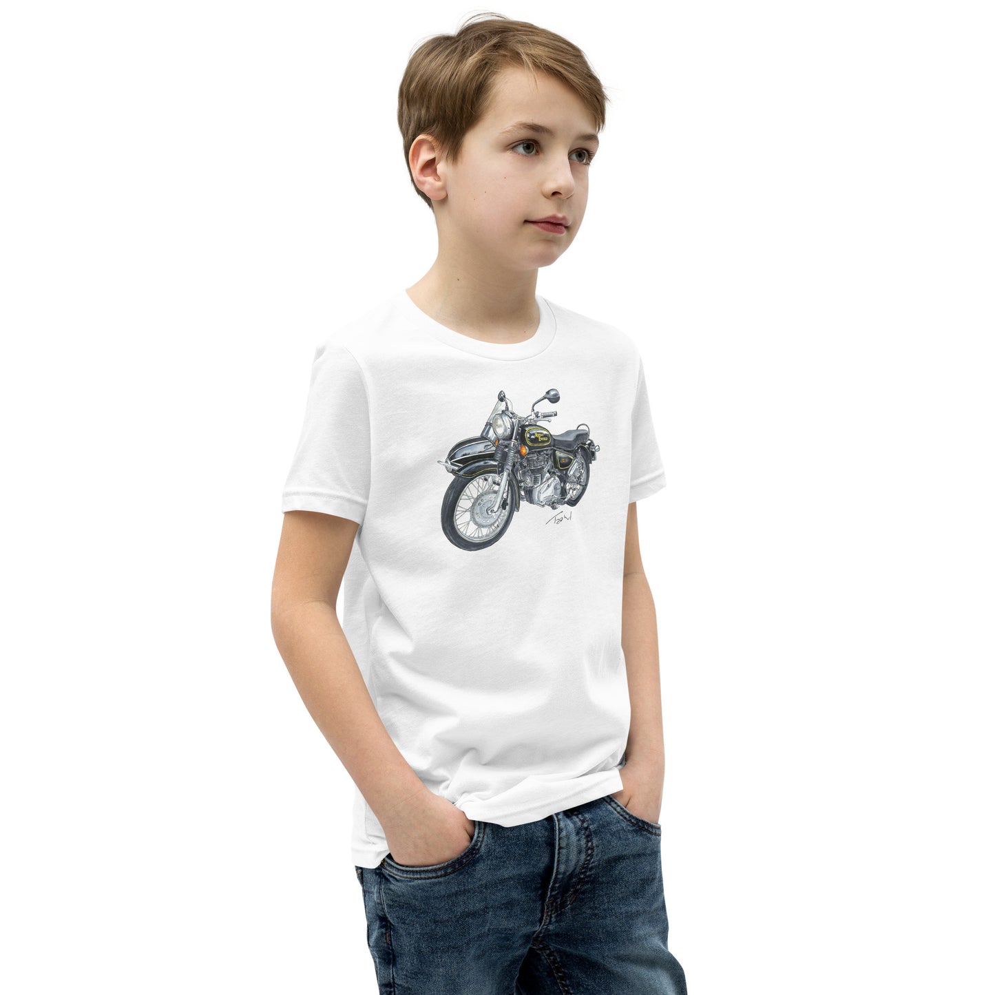 British Royal Enfield Motorcycle SC Youth Short Sleeve T-Shirt