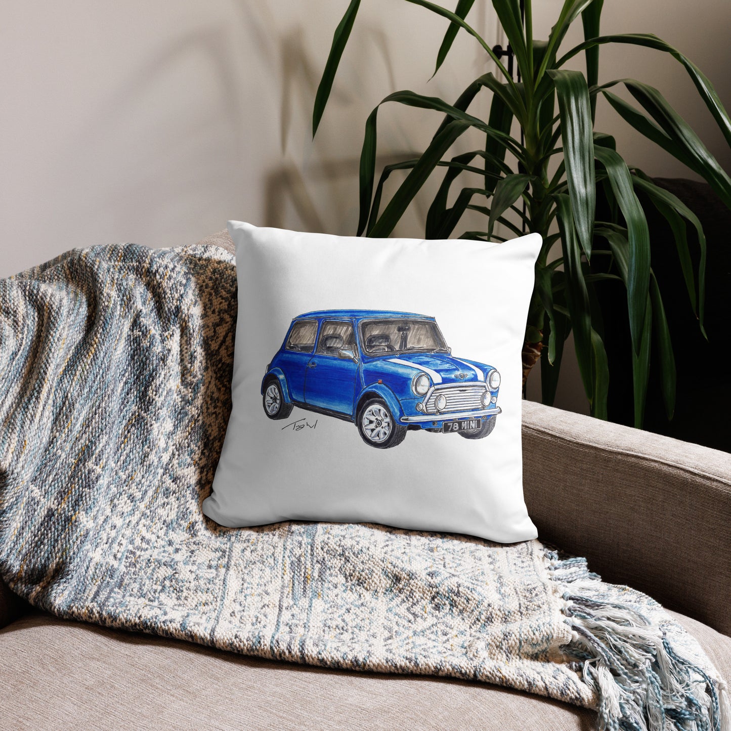 1978 M Cooper Blue Basic Pillow