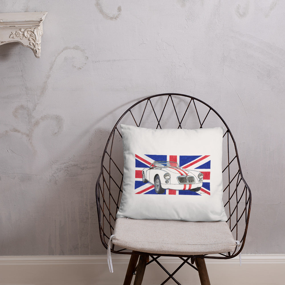 British 1962 MGA Union Jack Basic Pillow