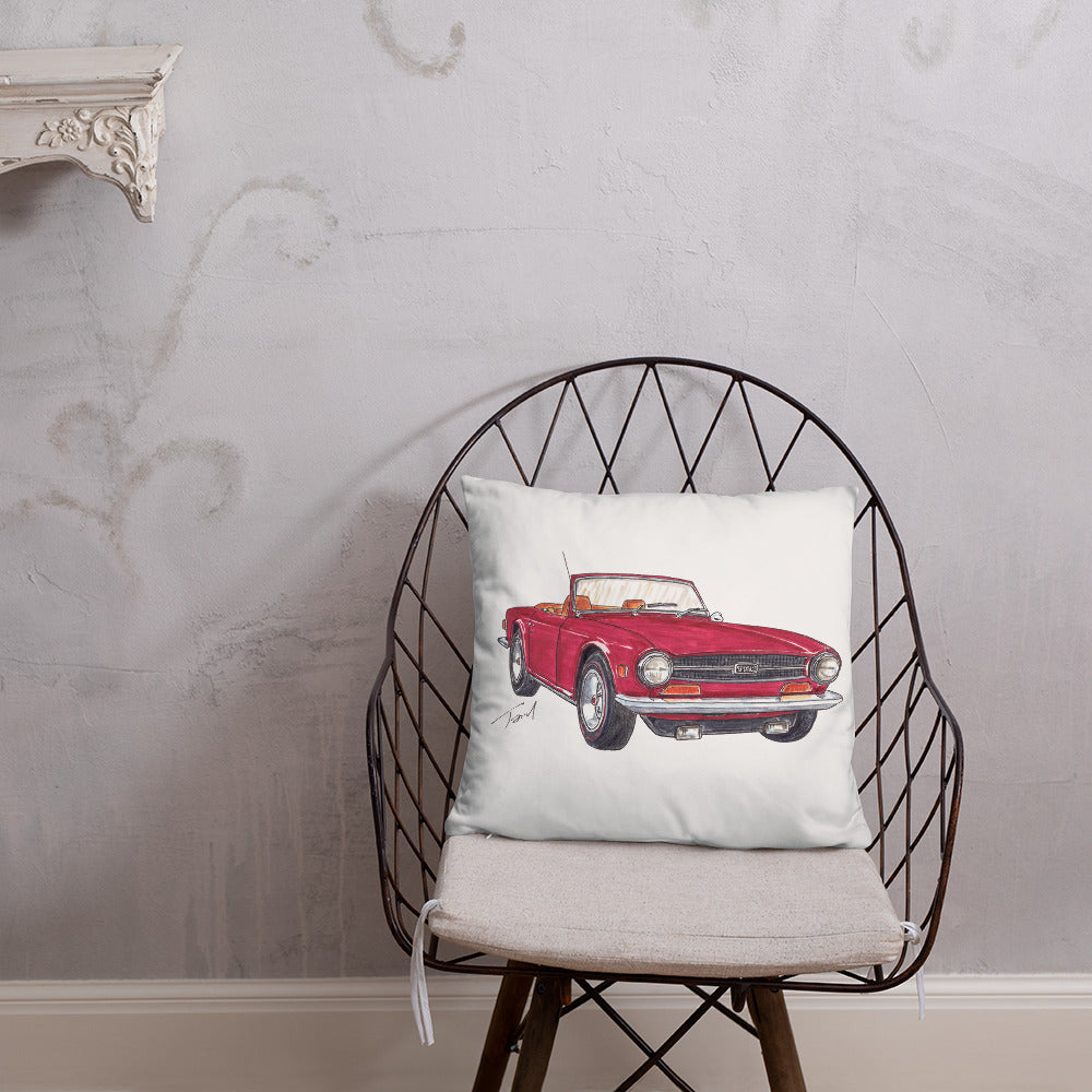 British TR6 Burgundy Basic Pillow