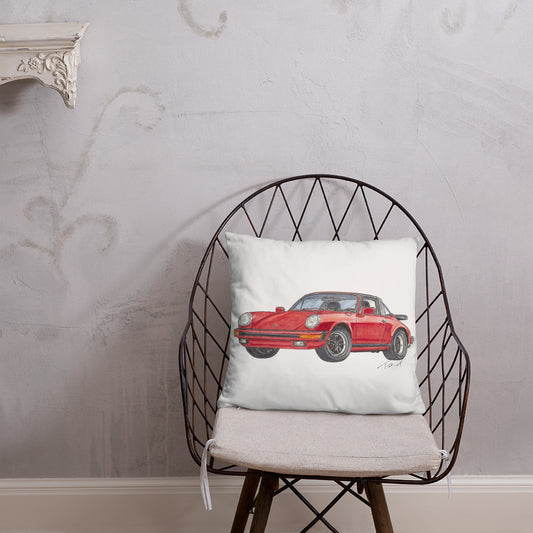 1975 911 Targa Red Basic Pillow
