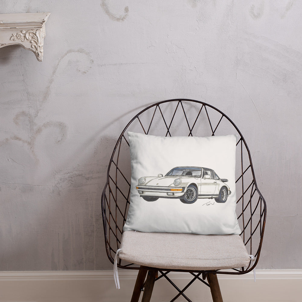 1986 911 Targa White Basic Pillow