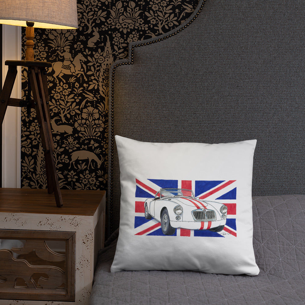 British 1962 MGA Union Jack Basic Pillow