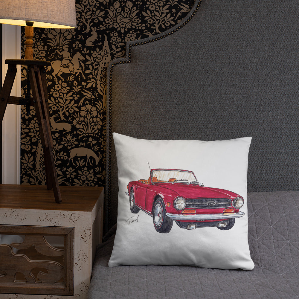 British TR6 Burgundy Basic Pillow