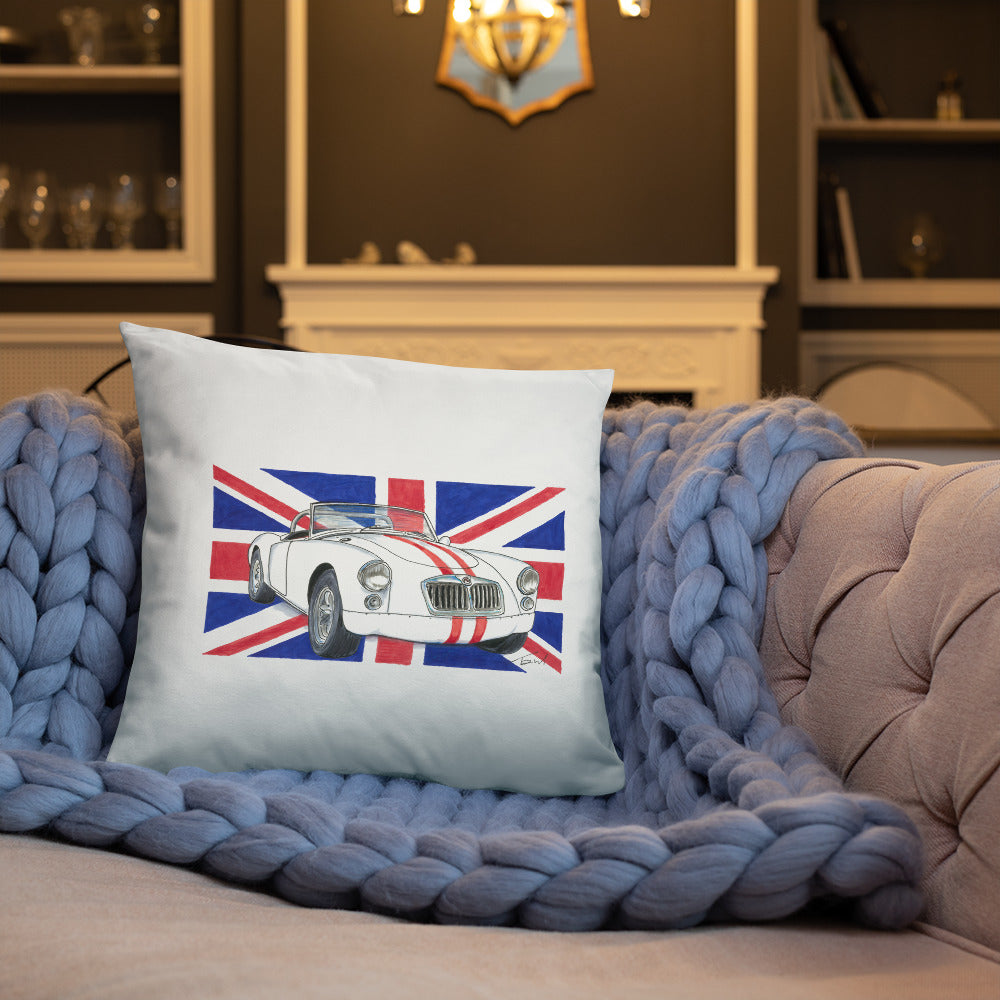 British 1962 MGA Union Jack Basic Pillow