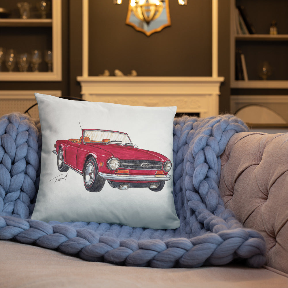 British TR6 Burgundy Basic Pillow