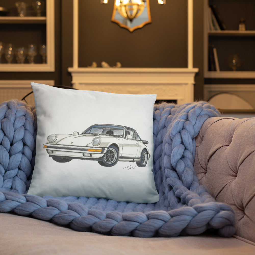 1986 911 Targa White Basic Pillow