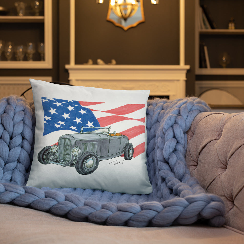 1932 F Roadster USA Flag Basic Pillow