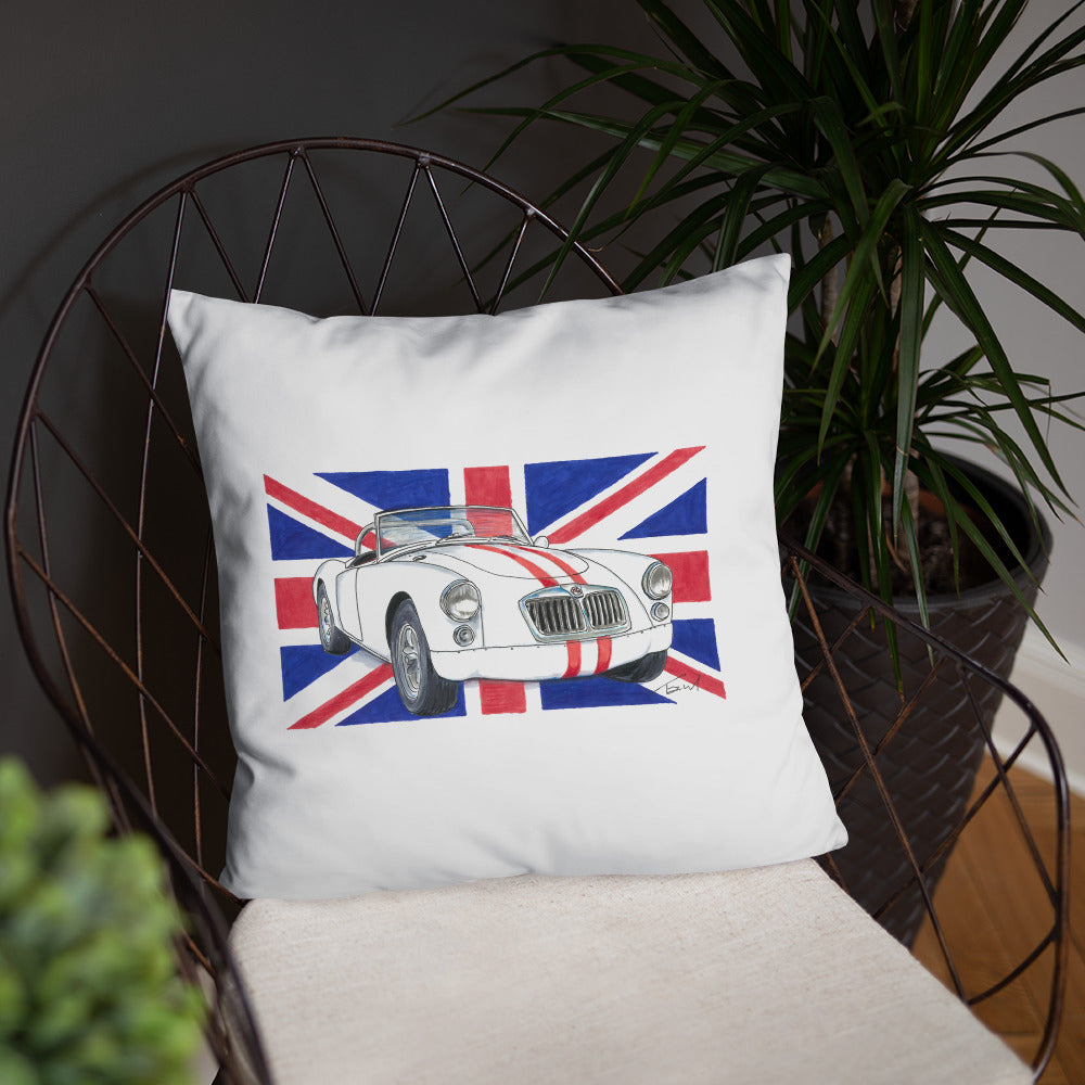 British 1962 MGA Union Jack Basic Pillow