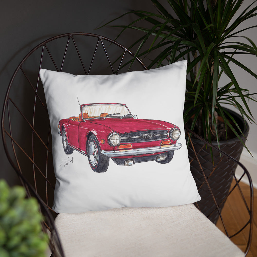 British TR6 Burgundy Basic Pillow