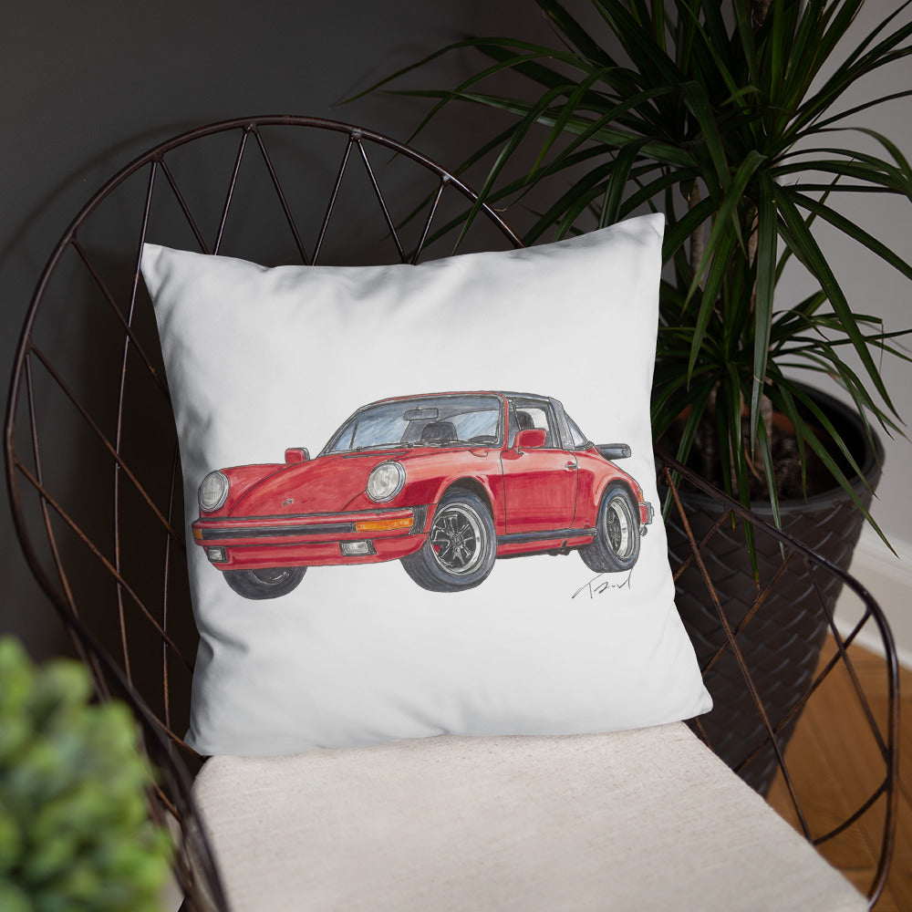 1975 911 Targa Red Basic Pillow