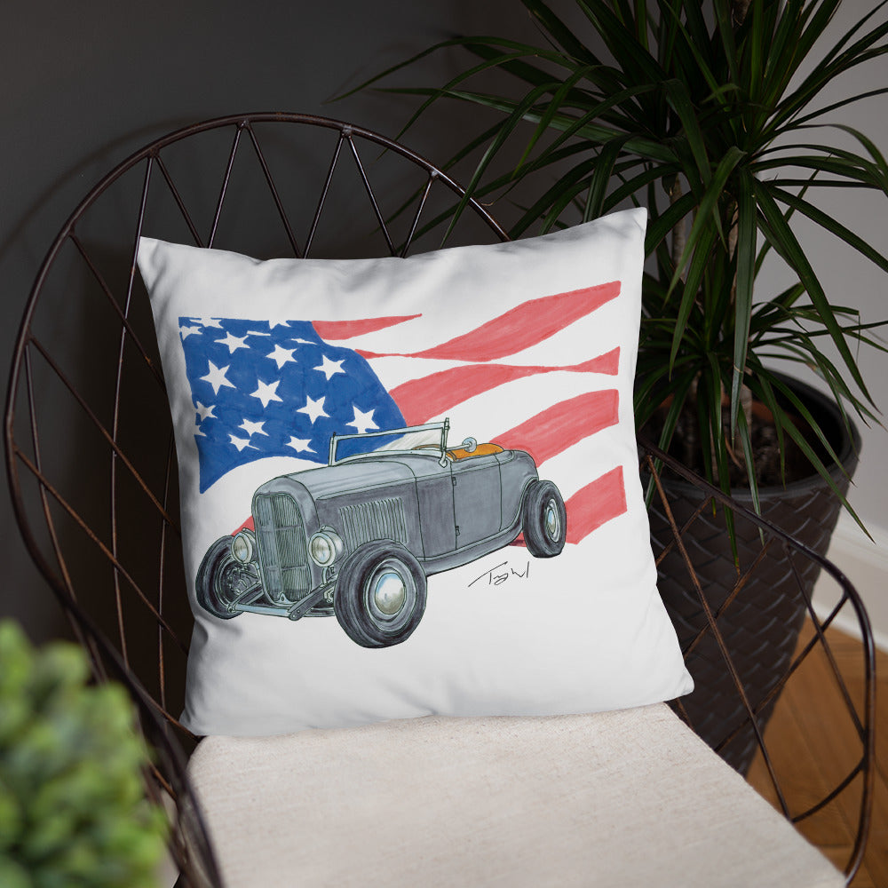 1932 F Roadster USA Flag Basic Pillow