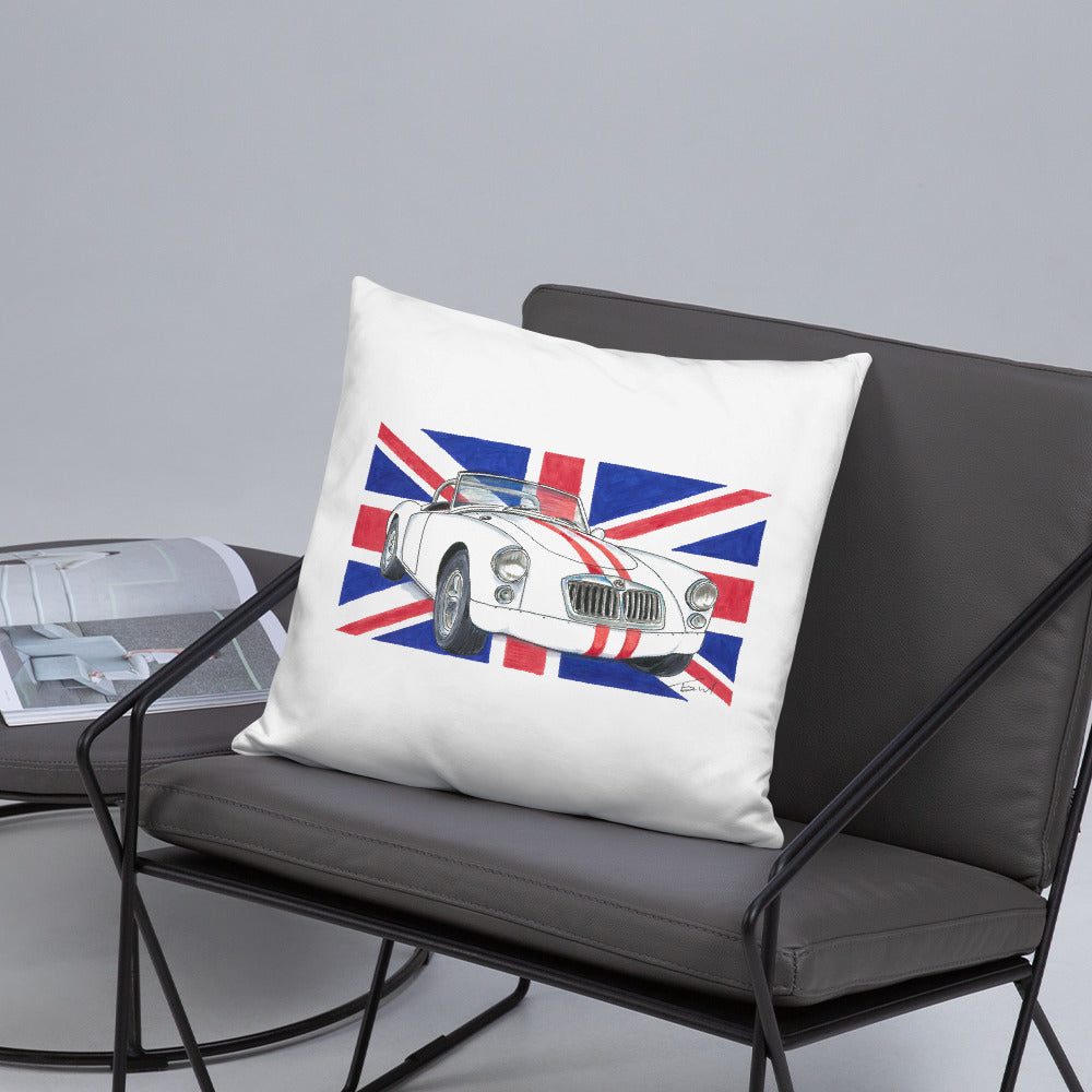 British 1962 MGA Union Jack Basic Pillow