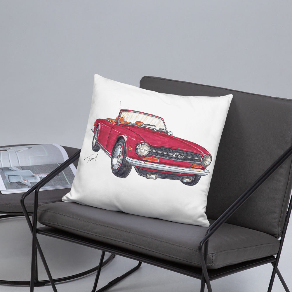 British TR6 Burgundy Basic Pillow