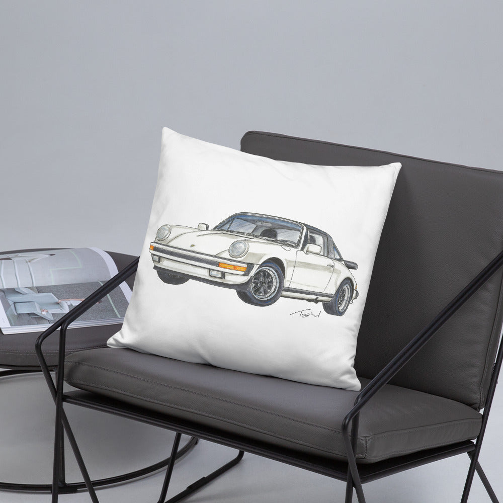 1986 911 Targa White Basic Pillow