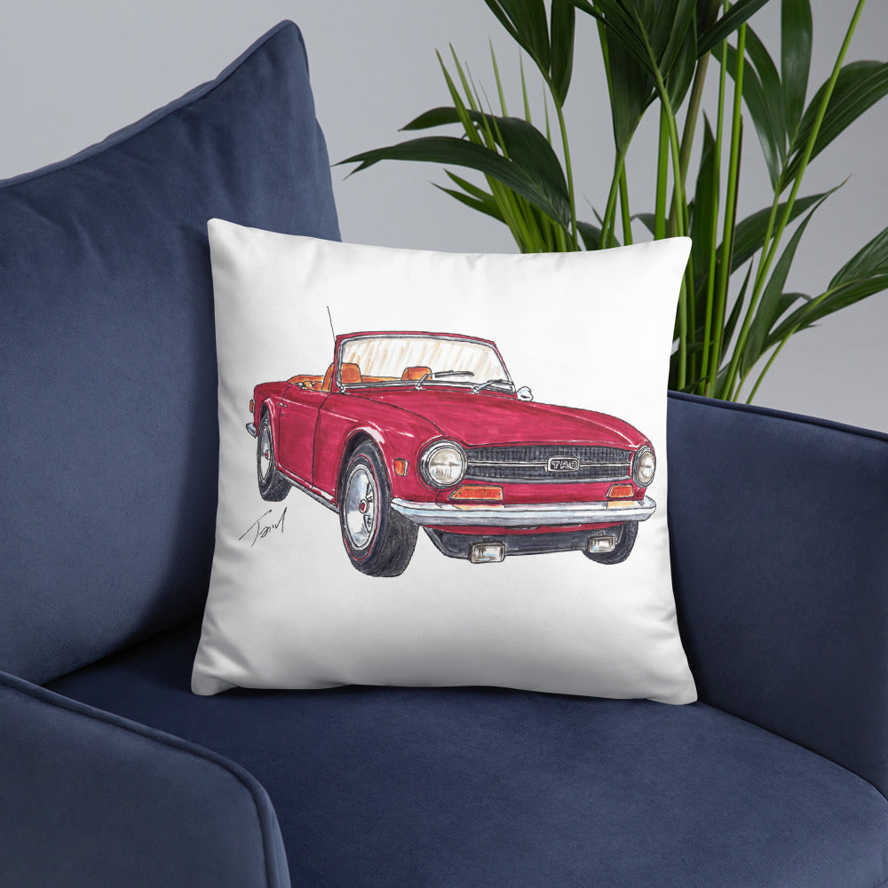 British TR6 Burgundy Basic Pillow