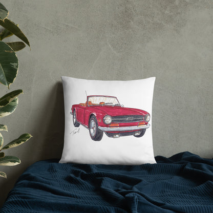 British TR6 Burgundy Basic Pillow