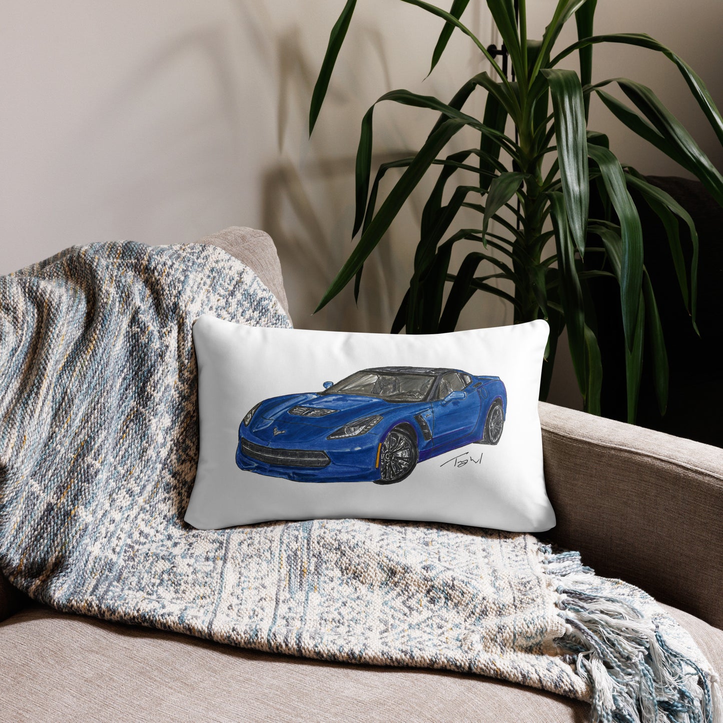 2015 C Stingray Blue Basic Pillow