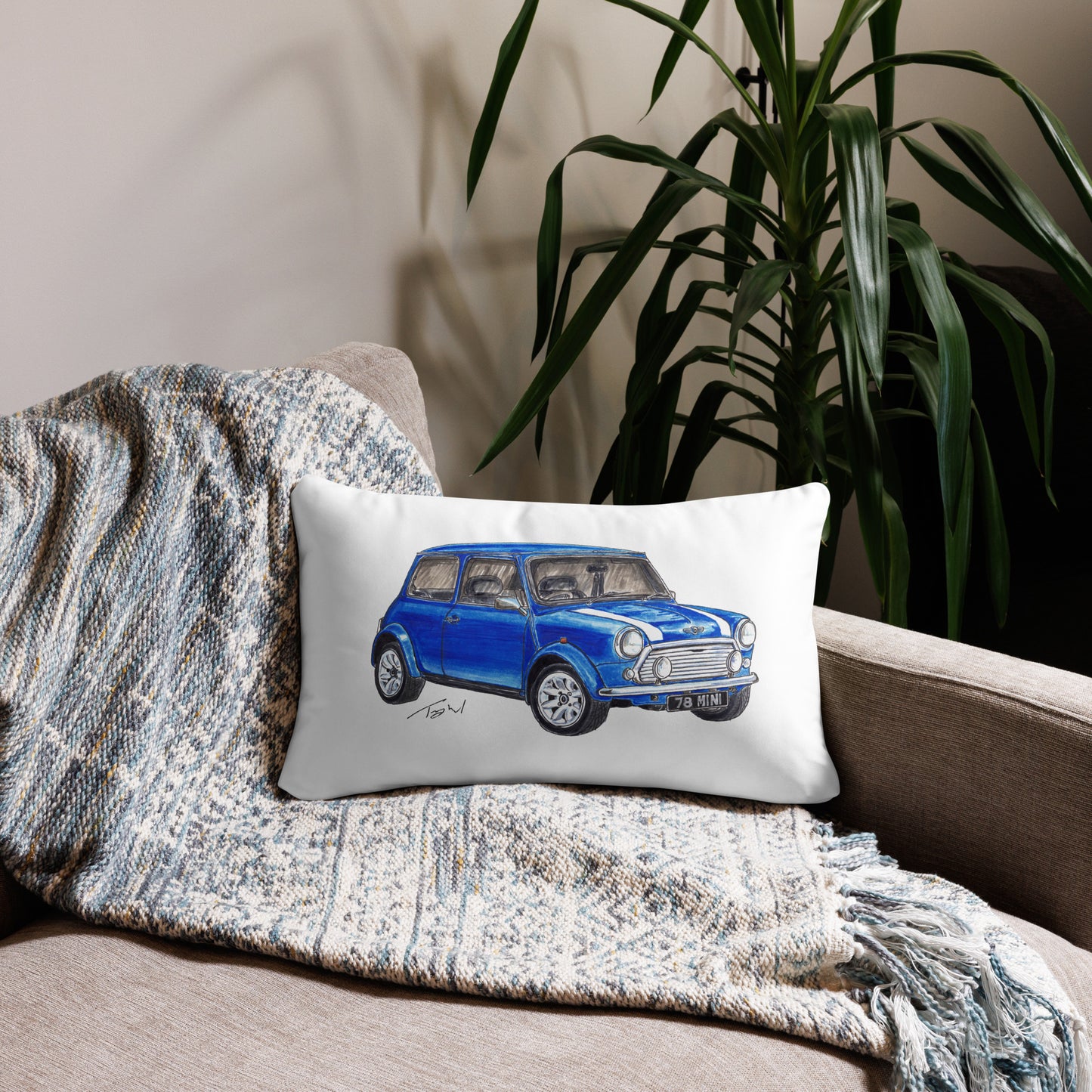 1978 M Cooper Blue Basic Pillow