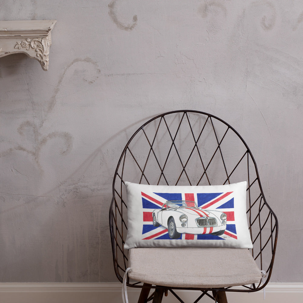 British 1962 MGA Union Jack Basic Pillow