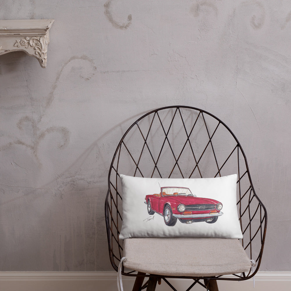 British TR6 Burgundy Basic Pillow