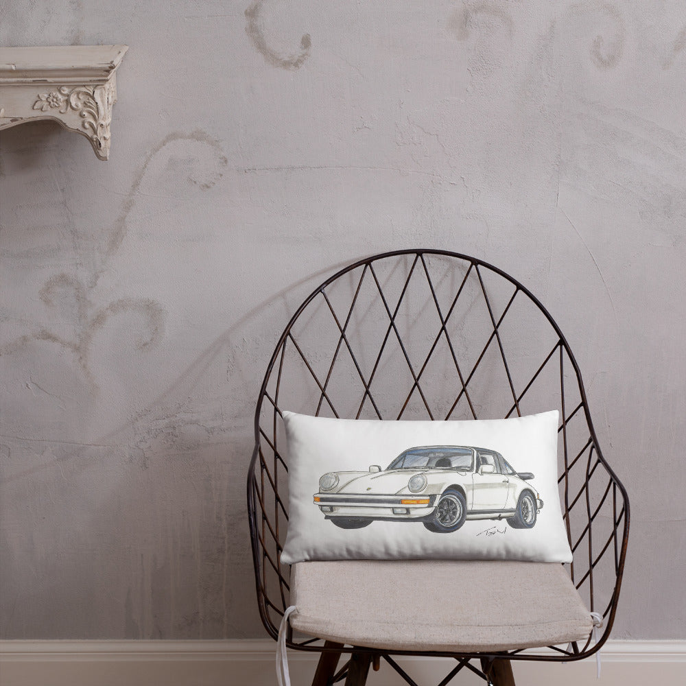 1986 911 Targa White Basic Pillow