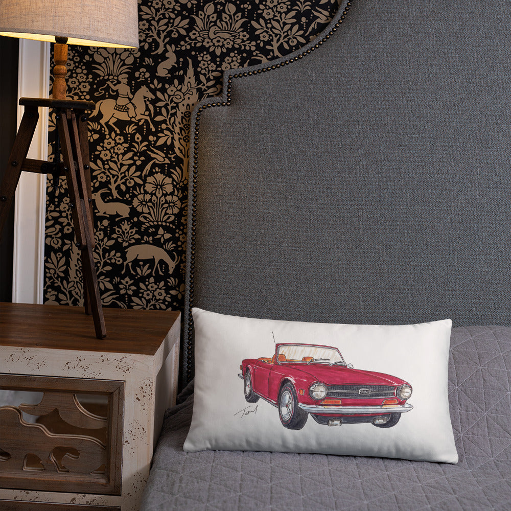 British TR6 Burgundy Basic Pillow