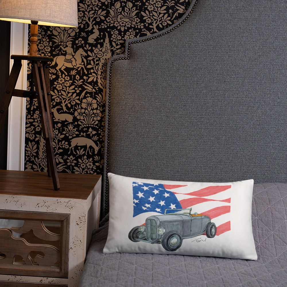 1932 F Roadster USA Flag Basic Pillow