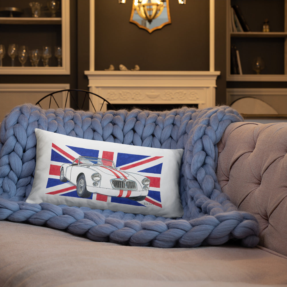 British 1962 MGA Union Jack Basic Pillow