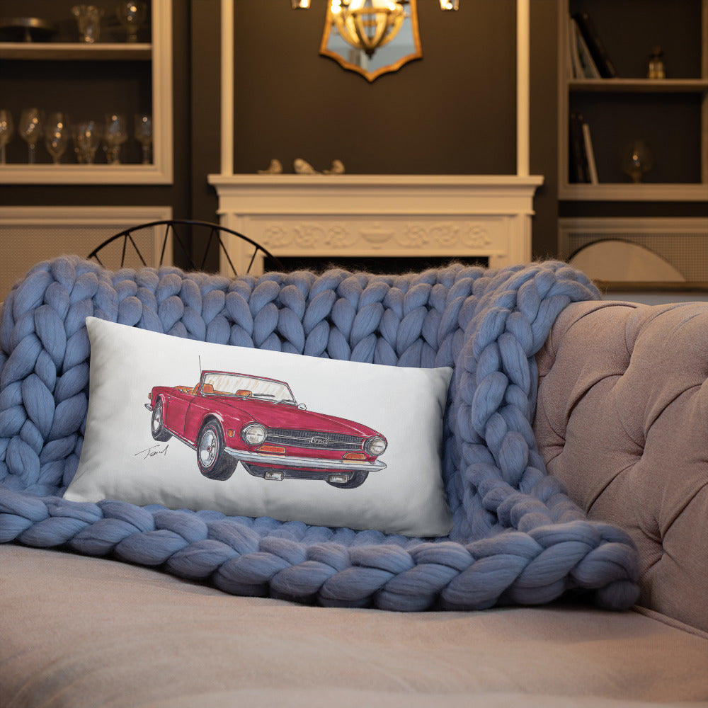 British TR6 Burgundy Basic Pillow