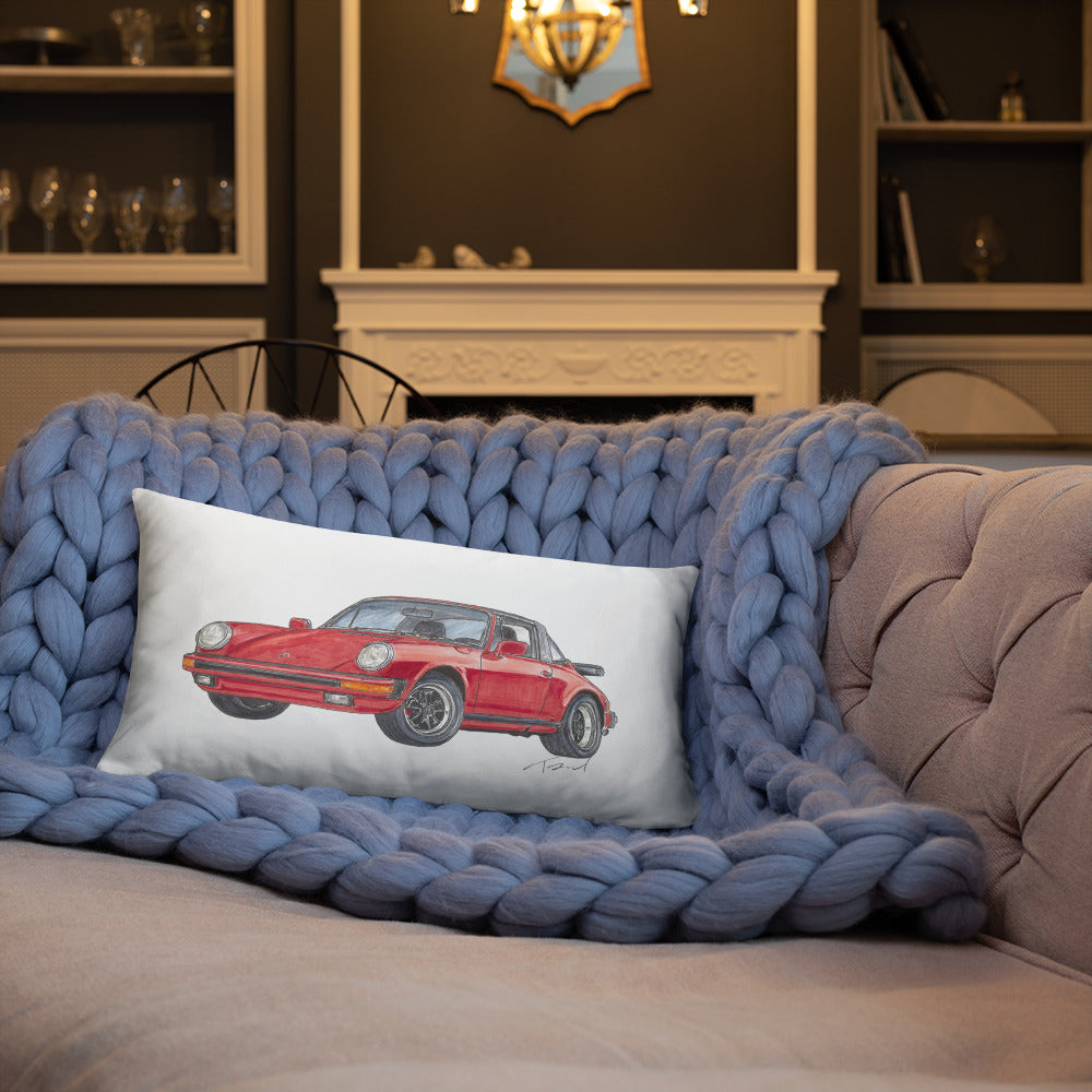 1975 911 Targa Red Basic Pillow