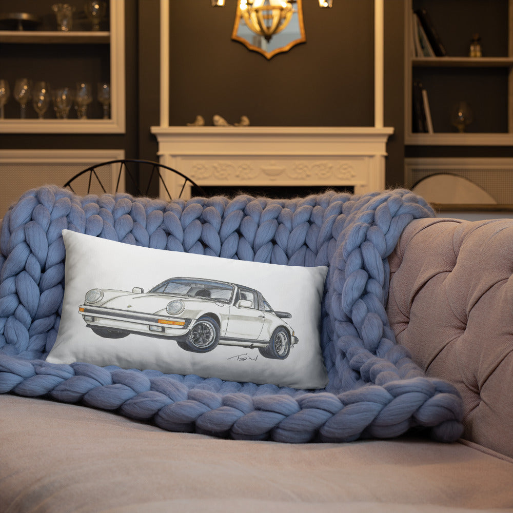 1986 911 Targa White Basic Pillow