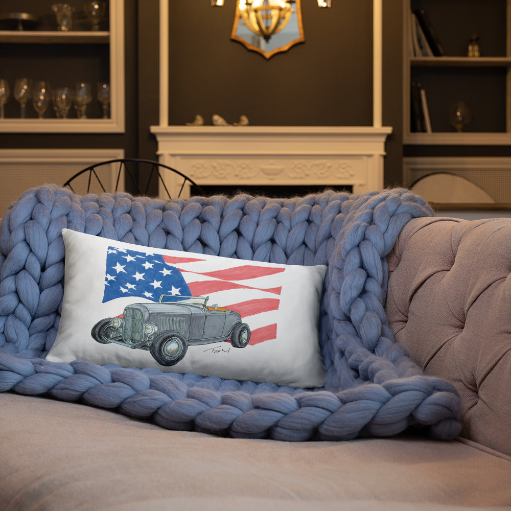 1932 F Roadster USA Flag Basic Pillow