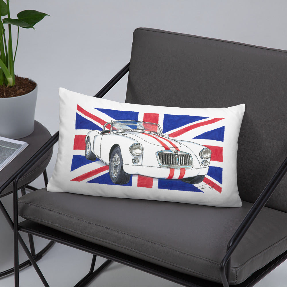 British 1962 MGA Union Jack Basic Pillow