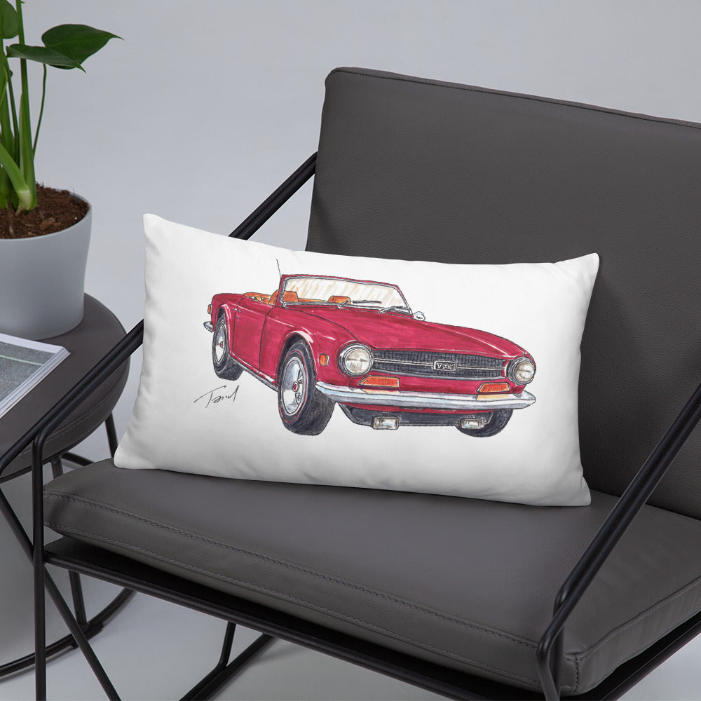 British TR6 Burgundy Basic Pillow