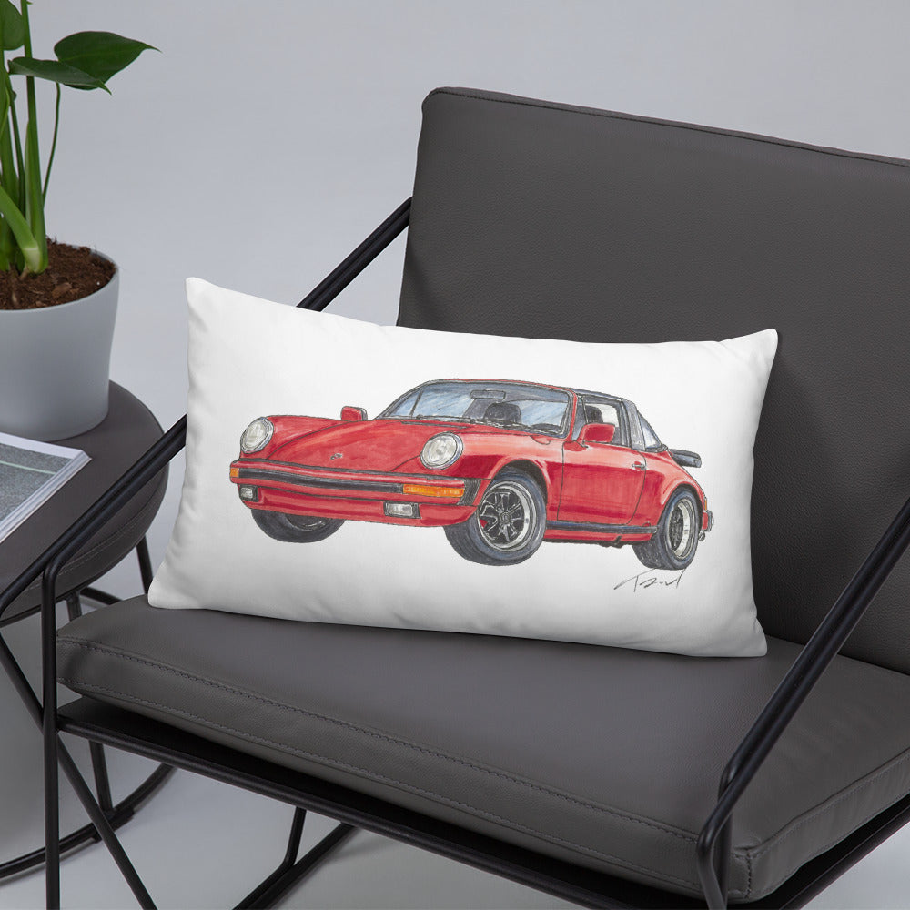 1975 911 Targa Red Basic Pillow