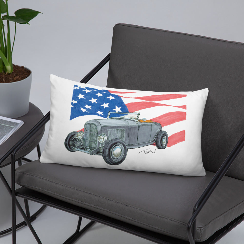 1932 F Roadster USA Flag Basic Pillow