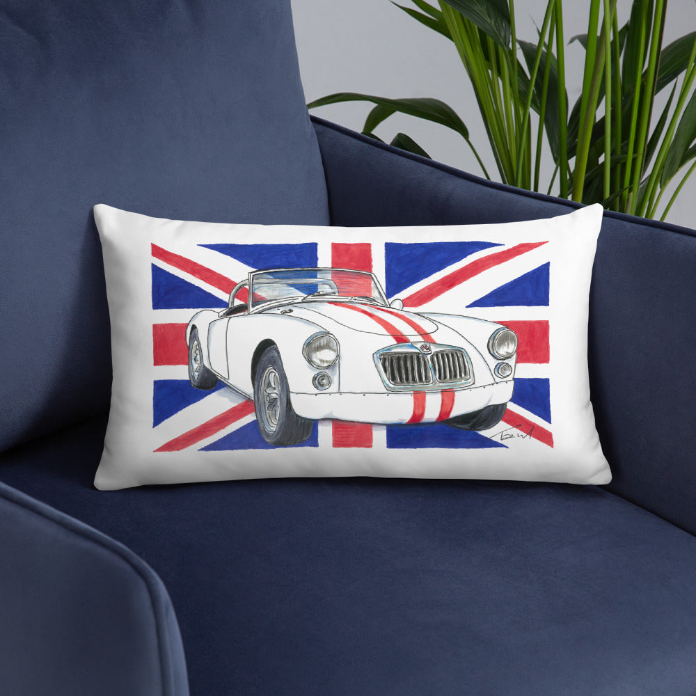 British 1962 MGA Union Jack Basic Pillow